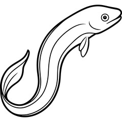 Elegant Eel Outline Illustration