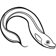 Elegant Eel Outline Illustration