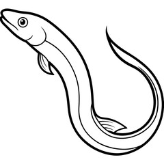 Elegant Eel Outline Illustration