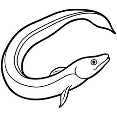 Elegant Eel Outline Illustration