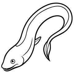 Elegant Eel Outline Illustration