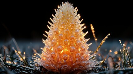 Fototapeta premium Frozen Flower: A Magical Winter Sunrise