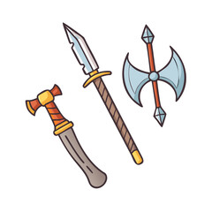 ancient weapons icon, ancient weapons vector illustration-simple illustration of ancient weapons, perfect for ancient weapons logos and icons