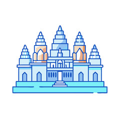 angkor wat icon, angkor wat vector illustration-simple illustration of angkor wat, perfect for angkor wat logos and icons