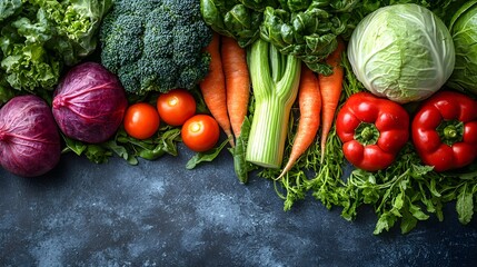 Colorful Fresh Vegetables Display on Table