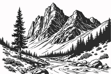 Fototapeta premium Hill shilutte