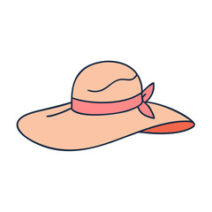 beach hat icon, beach hat vector illustration-simple illustration of beach hat, perfect for beach hat logos and icons