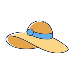 beach hat icon, beach hat vector illustration-simple illustration of beach hat, perfect for beach hat logos and icons