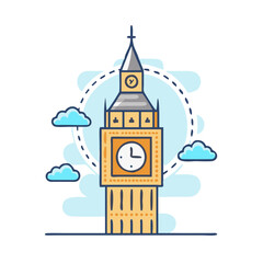 big ben icon, big ben vector illustration-simple illustration of big ben, perfect for big ben logos and icons