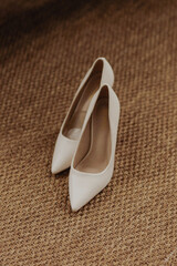 Elegant White Heels for the Bride