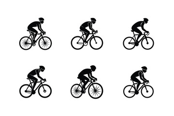 Fototapeta premium cyclist bike vector art silhouette
