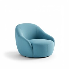 blue armchair isolated on white background