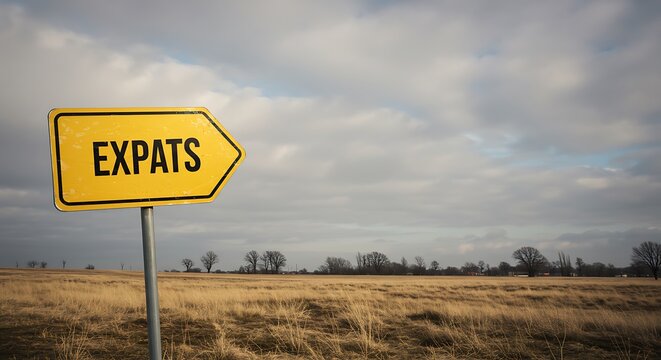 Expat Journey: A Field of Dreams Under a Cloudy Sky AI Generated