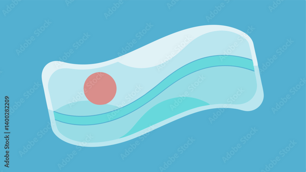 Poster hydrogel patch a closeup view of a translucent hydrogel patch applied to smooth skin with wavy lines
