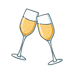 champagne glasses icon, champagne glasses vector illustration-simple illustration of champagne glasses, perfect for champagne glasses logos and icons