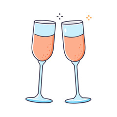 champagne glasses icon, champagne glasses vector illustration-simple illustration of champagne glasses, perfect for champagne glasses logos and icons