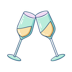 champagne glasses icon, champagne glasses vector illustration-simple illustration of champagne glasses, perfect for champagne glasses logos and icons