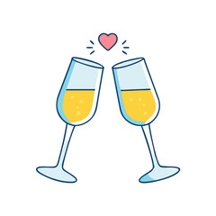 champagne glasses icon, champagne glasses vector illustration-simple illustration of champagne glasses, perfect for champagne glasses logos and icons