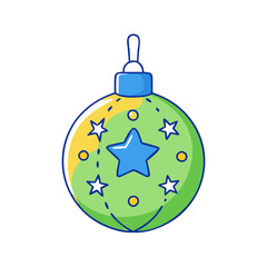 Fototapeta premium christmas ornament icon, christmas ornament vector illustration-simple illustration of christmas ornament, perfect for christmas ornament logos and icons