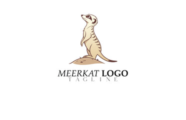 Fototapeta premium Meerkat Vector Logo with Standing Pose – Bold Wildlife Mascot for Safari Branding, Animal Park, Nature NGO, or Sustainable Travel Company Visual Identity.