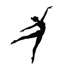 dancer mid jump vector art silhouette