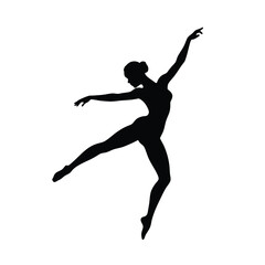dancer mid jump vector art silhouette