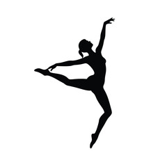 dancer mid jump vector art silhouette