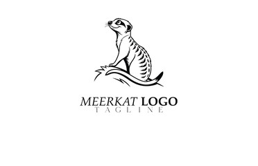 Naklejka premium Trendy Meerkat Logo Vector – Hip Wild Animal Graphic for Merchandise, Fashion Brand, Outdoor Adventure Startup, or Eco-Friendly Business Presentation.