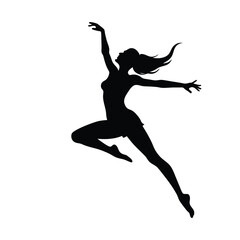 Fototapeta premium dancer mid jump vector art silhouette