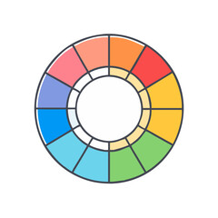 color wheel icon, color wheel vector illustration-simple illustration of color wheel, perfect for color wheel logos and icons