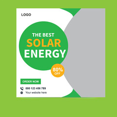 Sustainable Green Solar Energy Concept for Clean Future – Eco-Friendly Renewable Power Technology for Environmental Awareness and Social Media Marketing Campaigns