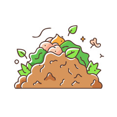 compost pile icon, compost pile vector illustration-simple illustration of compost pile, perfect for compost pile logos and icons
