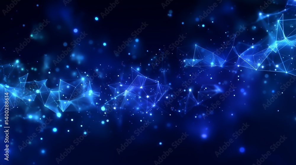 Poster abstract blue light patterns create a captivating visual experience in a digital environment at nigh