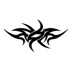 Fototapeta premium This abstract logo has a bold and elegant design, featuring flowing lines that emphasize movement and power. The tribal or vector art style makes it perfect for sports teams, equestrian businesses, ta