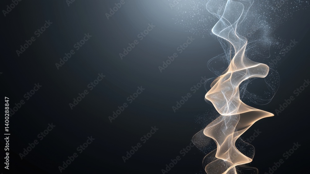 Poster elegant swirl of smoke against dark background, creating a sense of calm and introspection.