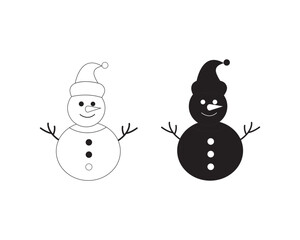 snowman with red and white hats