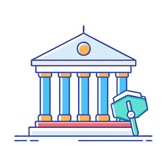 courthouse icon, courthouse vector illustration-simple illustration of courthouse, perfect for courthouse logos and icons