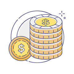 digital coin stack icon, digital coin stack vector illustration-simple illustration of digital coin stack, perfect for digital coin stack logos and icons