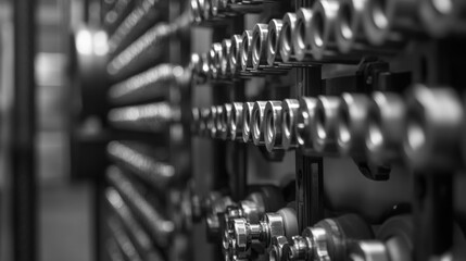 Monochromatic Rows of Dumbbells in a Fitness Center