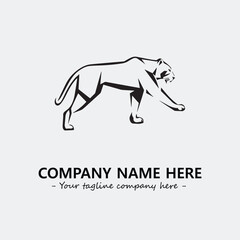 Phanter illustration black and white for logo company vector image
