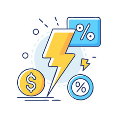 flash sale icon, flash sale vector illustration-simple illustration of flash sale, perfect for flash sale logos and icons