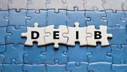 Fototapeta premium A close-up of puzzle pieces with the letters 