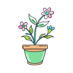 flower pot icon, flower pot vector illustration-simple illustration of flower pot, perfect for flower pot logos and icons
