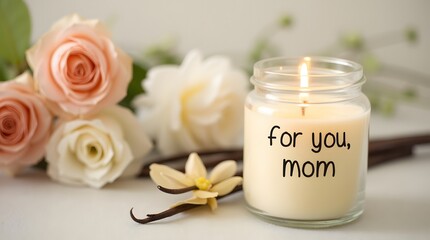 Vanilla Candle with “For You, Mom” Label