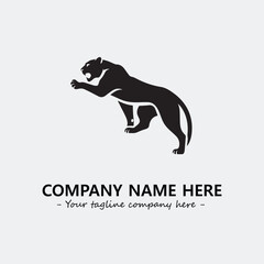 Phanter illustration black and white for logo company vector image

