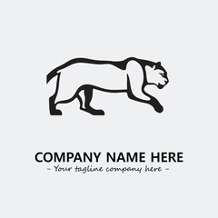 Phanter illustration black and white for logo company vector image
