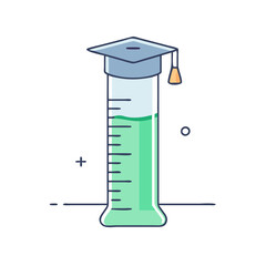 graduated cylinder icon, graduated cylinder vector illustration-simple illustration of graduated cylinder, perfect for graduated cylinder logos and icons