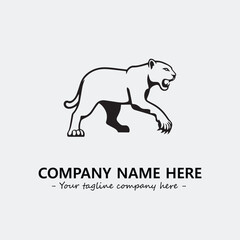 Phanter illustration black and white for logo company vector image
