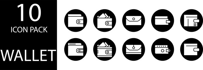 wallet icon design set