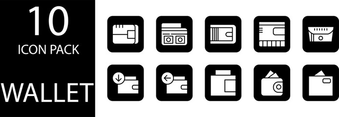 wallet icon design set